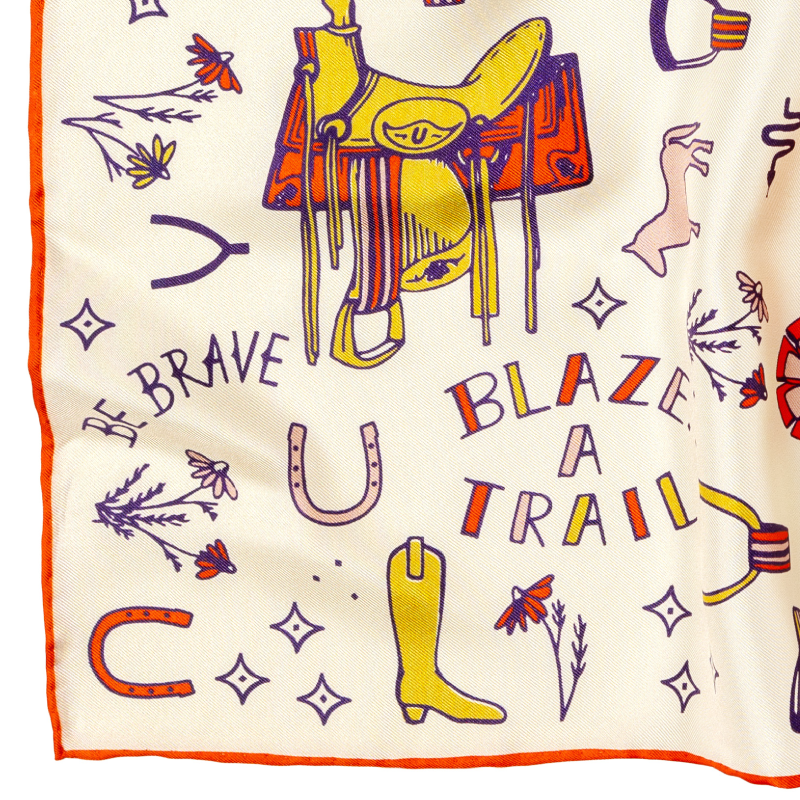 'word jumble' silk scarf