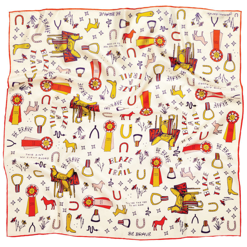 'word jumble' silk scarf