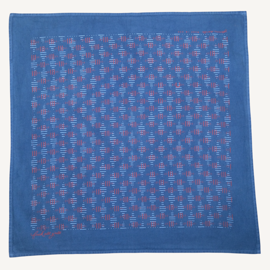 'fuck all y'all' bandana in indigo