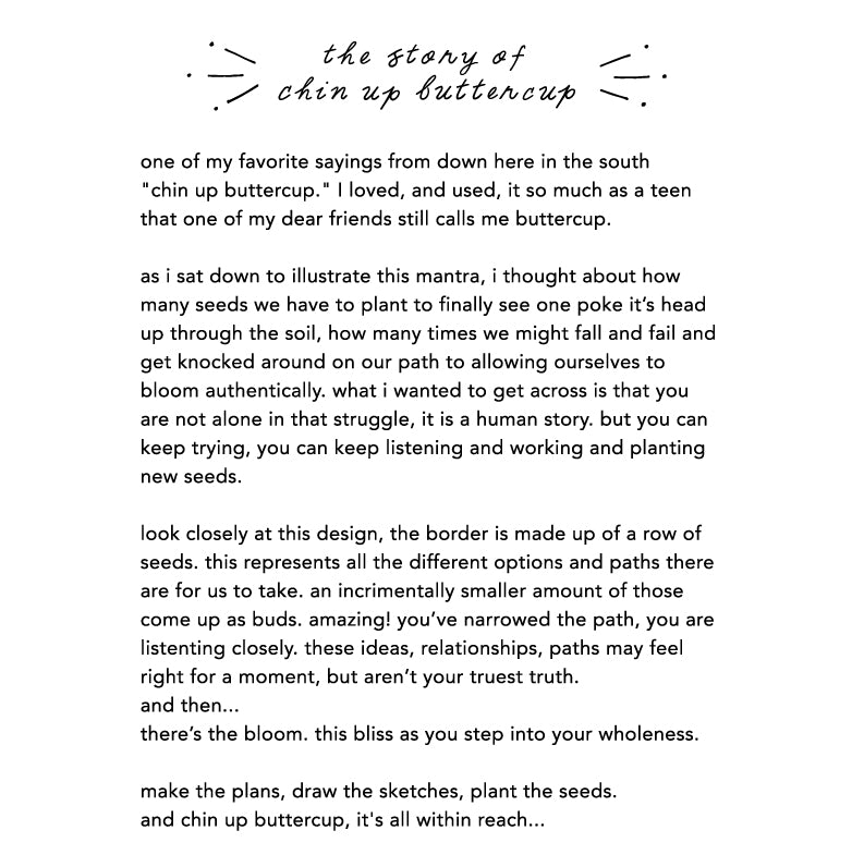 this is the story of our chin up buttercup bandana