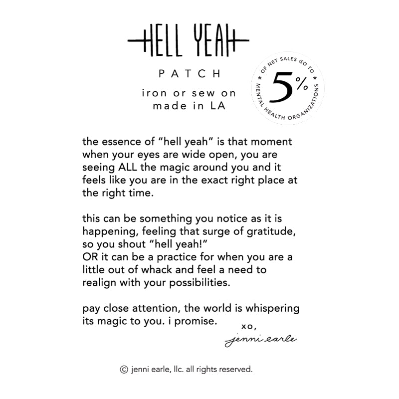 "hell yeah" woven patch